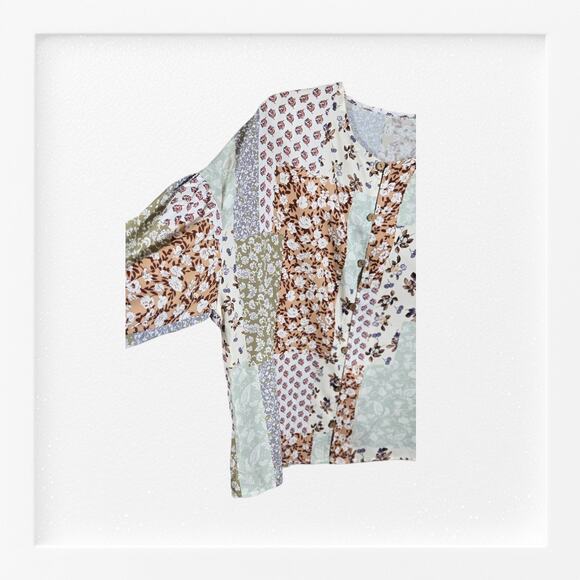 Unbranded Size 3XL Women's Blouse Long Sleeve Floral Button Accents - Picture 6 of 8